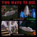 Scary Halloween Decorations,Halloween Decoration Outdoor Cocoon Corpse,Hanging Corpse Decorations Animatronics,Outdoor Sound Effects Dead Body Prop Indoor,Scream Lighted Eyes Prop Yard Tree (White)