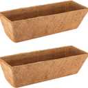 VOXOR 2PCS 24 Inch Trough Coco Coir Liners, Pre-Formed Natural Coconut Fiber Replacement Liners for Window Boxes, Fence Flower Baskets, Wall Planters