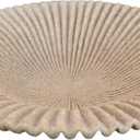Decorative Bowl decor Tray, Scalloped Pedestal Bowls for Modern Home Decor,Ruffle Decor,Stylish Key Bowl for Entry Table,Decorative Fruit Bowl for Kitchen Counter,Artificial Stone Beige