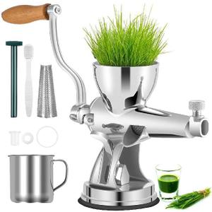 Stainless Steel Manual Juicer for Wheatgrass, Celery, Kale, Spinach, Parsley, Pomegranate, Apple, Grape and Vegetables