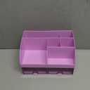 Makeup Organizer with Drawers, Cosmetic Storage for Dresser Vanity and Bathroom Countertop, Beauty Holder for Lipstick Brush, Skincare Organizer for Vanity, Cosmetic Display Case (Purple)