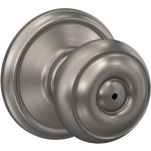 Schlage F40 GEO 619 Georgian Door Knob, Bed & Bath Privacy Lock, Satin Nickel