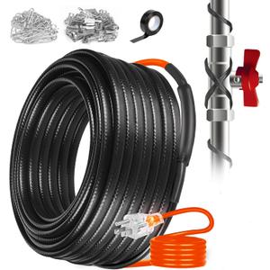 160FT Heating Cable for Metal and Plastic Home Pipes, Energy-efficient, Heat Tape for Water Pipes, Pipe Freeze Protection, Keeps Water Flowing at -40, 120V, 5W/FT