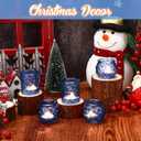Maxdot Votive Candle Holders Set of 48- Round Glass Candle Holder Bulk for Wedding Home Decoration, Tea Lights Holders for Wedding Shower, Party Gift (Blue)