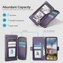 DJBEAR for Samsung Galaxy S26 Ultra Wallet Case for Men & Women, All-in-One Flip Folio Cover with 9 Card Slots, Zipper Pocket, Detachable Wrist Strap, Full Body Protection for S26 Ultra Dark Purple
