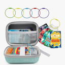 Card Case for Yoto cards, Hard Portable Card Case with Zipper & for Yoto Card Keyring Loop Holder Card Tabs, Travel Carrier Kids Toy Storage Organiser Tidy Mini Card Storage (Green)