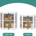 viewcare White Bread Box for Kitchen Counter, Bamboo Wood Large Capacity Bread Storage Bin with Acrylic Wavy Door Panel (White, Meduim)