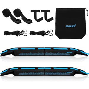 Universal Car Soft Roof RackRoof Pads Luggage Carrier for Kayak, Surfboard SUP, Canoe Include Storage Bag, 2 Quick Loop Strap, 2 Tie Down Rope, and 2 Heavy Duty Tie Down Straps