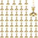 50 Pack Brass Gold Candle Holders, Fashion Gold Candlestick Holders