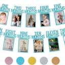 First Birthday Decorations for Boy from Newborn to 12 Months, 1st Birthday Decorations Boy Photo Banner, Party Hanging Supplies for Girls Boys (Blue)