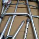 Medline Lightweight Two Button Folding Walker with 5" Wheels, Aluminum Frame Supports up to 300 lbs