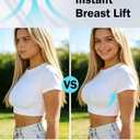 Sticky Bra for Women, Push Up Adhesive Bras, Invisible Backless Strapless Silicone, Spoon Shape Thin Edge (2 Pairs) Size D