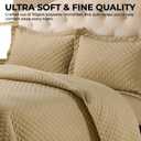 Tribeca Living Brisbane Queen Microfiber Quilt Set, Cashmere