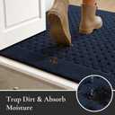 Dirt Trapper Door Mat 24"x 36", Non-Slip Entryway Rugs, Navy Blue | Washable Doormat, Stain Resistant and Absorbent Welcome Mat, Low Profile Floor Mats for Front Back and Entrance