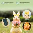 Rabbit Solar Garden Statues Outdoor Decor-Outdoor Statues for Garden,Patio, Balcony, Yard Ornament-Birthdays Gifts for Women,Mom,Grandma,Wife,Sister