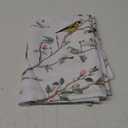 Horaldaily Spring Summer Tablecloth 52x70 Inch Rectangular, Birds Branch Floral Table Cover for Party Picnic Dinner Decor (White)