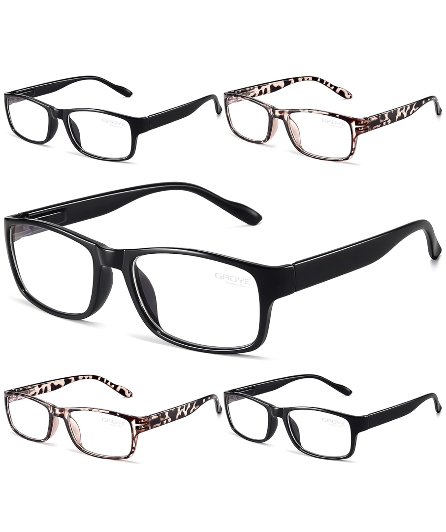 Gaoye Professional Reading Glasses for All Day - Computer Readers with Blue Light Protection - Value Pack, +1.0