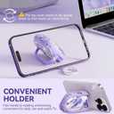 Inesore for AirPods Pro 3 Case 2025 with Lock, for Women Girly Floral Clear Case Compatible with Apple Airpods Pro 3rd Generation Cover, with Phone Stand,Keychain & Cleaner Kit -Purple Flower