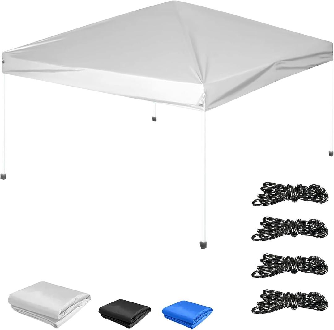 10x10 Canopy Replacement Top - for Straight Leg Canopy Tent, Pop Up Canopy Replacement Tent Cover, Waterproof Canopy Top for Outdoor Garden Patio Camping Sun Shade(Top Only) (White)