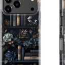MERRO for iPhone 17 Pro Case - Wireless Charging Compatible - Dual-Layer Hard Shell & Silicone Cover - Protective Phone Case with Cute Wildflower Designs for Women - Vintage Floral Library
