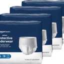 Amazon Basics Unisex Protective Underwear with Odor Control, Overnight Absorbency, Large, 56 Count (4 Packs of 14)