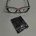 Cat Eye Reading Glasses Bling Rhinestone Magnified Blue Light Blocking Reader Glasses (White)