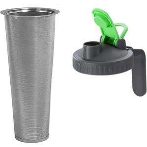 LePvo Coffee Strainer Stainless Steel Mesh Filter- 2 Quart (64 oz)- Wide Mouth Flip Cap Lid with Handle for Ball Mason Jar, Suitable for Cold Brew, Lemonade, Iced Tea and Iced Coffee