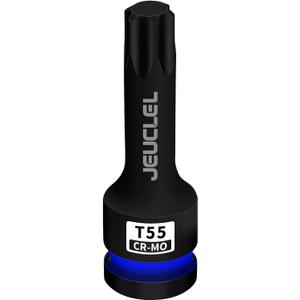 T55 Torx Bit Socket, 1/2" Drive Torx Star 6 Point Impact Bit Socket, 3-Inch, Cr-Mo Steel, Screwdriver Adapter for Electric Ratchet Wrenches Fastening Screws Hand Repair