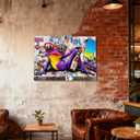 16x24 Graffiti Purple Frog with Sunglasses Wall Art Canvas Poster Picture