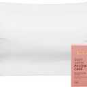 LUCE Satin Pillow case Premium 600 Thread Count Silky Comfort for Hair and Skin  Similar to Silk Pillow Cases for Beauty Sleep, Cooling and Breathable Hidden Closure, Standard Size 20 x 26 (White)