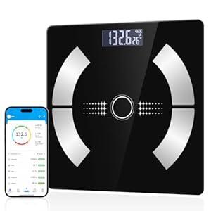 Body Composition Analyzer with Smartphone Application, Digital Simple and Practical Body Fat Scale with Led Display, Bathroom Scale (Pink)