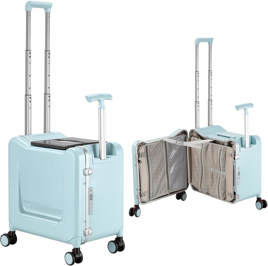 Xtaeptos 20 Inch Carry On Luggage with Wheels, Hardside Rideable Suitcase, Small