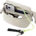 ODODOS 2L Belt Bag for Women Men, Crossbody Fanny Packs with Adjustable Strap Waist Pouch for Workout Hiking Running Travel, Light Grey