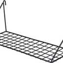 Kaforise Hanging Straight Shelf for Wire Wall Grid Panel, Small Wire Wall Organizer and Display Shelf, Size 11.8" X 4.3",Black Painted