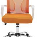 Modern Home Zuna Mid-Back Office Task Chair - Ergonomic Back Supporting Mesh Back Desk Chair (White/Orange)