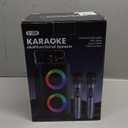 Karaoke Machine for Adults Kids, Portable Bluetooth Speaker with 2 Wireless Microphones, TWS Mode & LED Light, 10H Battery PA System Stage Monitors,Perfect for Home Party Outdoor Birthday Gifts(Black)