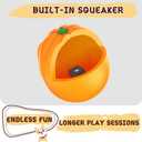 Indestructible Dog Squeaky Ball - Tough Chew Toy for Aggressive Chewers, Medium/Large Dogs Fetch Toy for Indoor, Outdoor & Water Play - Orange (black)