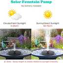 Mademax 1W Solar Bird Bath Fountain Pump, Solar Fountain with 6 Nozzle, Free Standing Floating Solar Powered Water Fountain Pump for Bird Bath, Garden, Pond, Pool, Outdoor