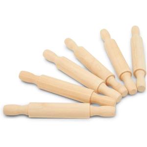 Wooden Mini Rolling Pin, 5 Inches Long, Pack of 12, Great for in The Kitchen, Play-doh, Crafting and Imaginative Play, by Woodpeckers