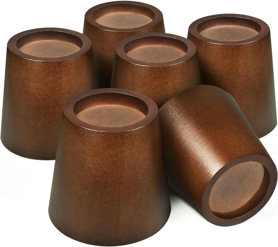 Sopicoz Wooden Bed Risers 3 Inch Round Furniture Risers Set of 6, Heavy Duty Wood Bed Lifts Risers for Bed Frame, Table, Sofa, Couch, Desk, Dresser