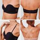 Pepper Bra for AAB Cups | Strapless Lightly Lined Multiway Underwire Bra for Women with Convertible Straps (32B, Black)