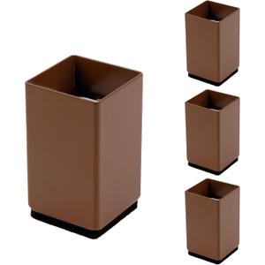 4 Pack 2 inch Bed Risers,Furniture Table Sofa Lift,Furniture Risers,Heavy Duty Square Supports with Felt Pad-Support 1100 LBS Per Leg-Brown(Width 1.6"-Adds 2" Height)