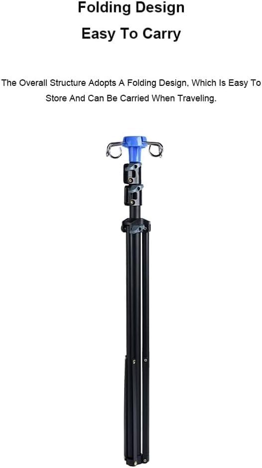 Foldable IV Poles Adjustable Height IV Bag Holder Lightweight Sturdy IV Pole Stand with 4 Hooks 3 Legs Infusion Stand