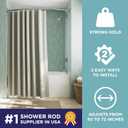 Zenna Home Rustproof Curved Shower Curtain Rod, No Drill Tension or Permanent Mount Adjustable Curved Shower Rod for Bathroom, Easy Install, Rounded for Extra Room, 50 to 72 Inches, Brushed Nickel