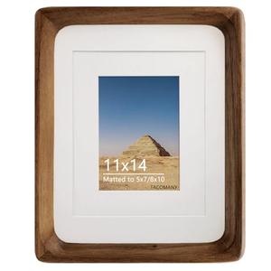 Natural Wood Photo Frames Inspired Tabletop Picture Frame with Mat, Vertical or Horizontal Display (Walnut, 11x14 matted to 5x7/8x10) Natural Wood Photo Frames Inspired Tabletop Picture Frame with Mat, Vertical or Horizontal Display (Walnut, 11x14 matted to 5x7/8x10)