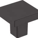 Amerock | Cabinet Knob | Matte Black | 1-3/16 inch (30 mm) Length | Monument | 1 Pack | Drawer Knob | Cabinet Hardware