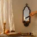 SOFFEE DESIGN Mirrored Wall Candle Holder - Antique Copper Sconce for Taper Candles, Elegant Hanging Decor