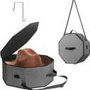 HINIHAO Hat Box for Travel and Storage, Collapsible Cowboy Cap Organizer Case for Closet with Handles, Hat Storage Box for Women and Men