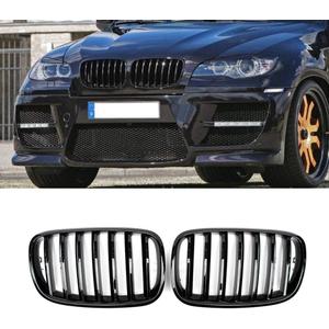 X5 E70 Gloss Black Front Kidney Grill Grille Fit for 2007-2014 BMW X5 E70 X6 E71