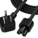 AGVEE 6.6ft 3 Prong AC Laptop Power Cord Cable, 90 Degree Angled, NEMA 5-15P to IEC-320-C5, 18AWG, Replacement for Dell Hp Lenovo Acer Laptop Notebook Computer Supply Adapter, Black